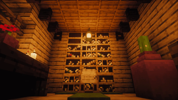 Lectern and Bookshelves