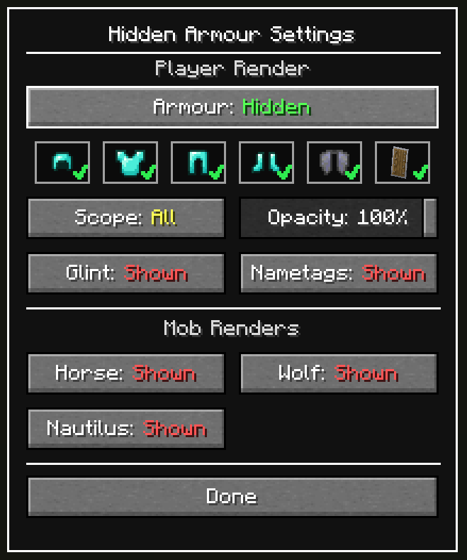 Settings Menu