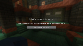 Blocked connection screen