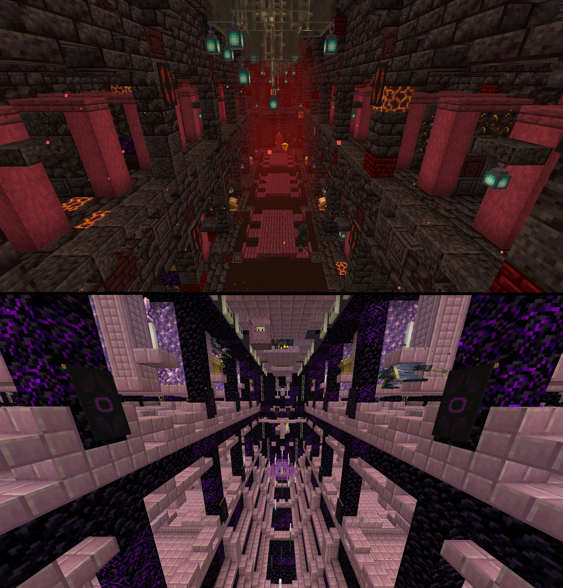 A sneak peek at the Better Stronghold styled Strongholds in Repurposed Structures when this datapack is put on.