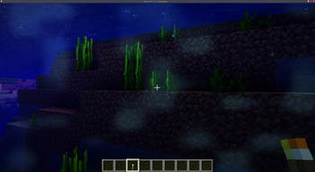 under water