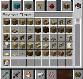creative inventory menu with golden pearto