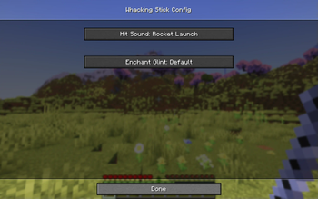 Whacking Stick Configurations Screen