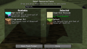 Ressourcepack  Menu