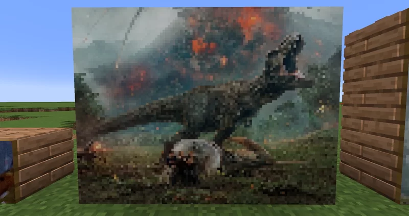 Rexy stomping on a carnotaurus from JW Fallen Kingdom