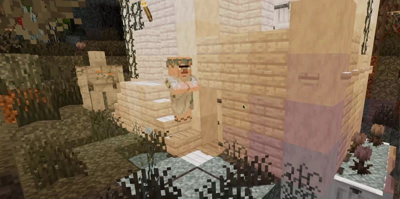 Pale Villager and Iron Golem