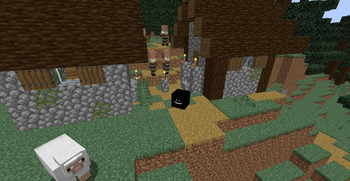 Mark, standing in a village