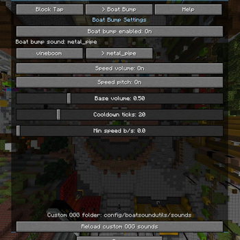 Boat bump settings