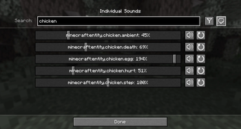 Sounds Config Screen