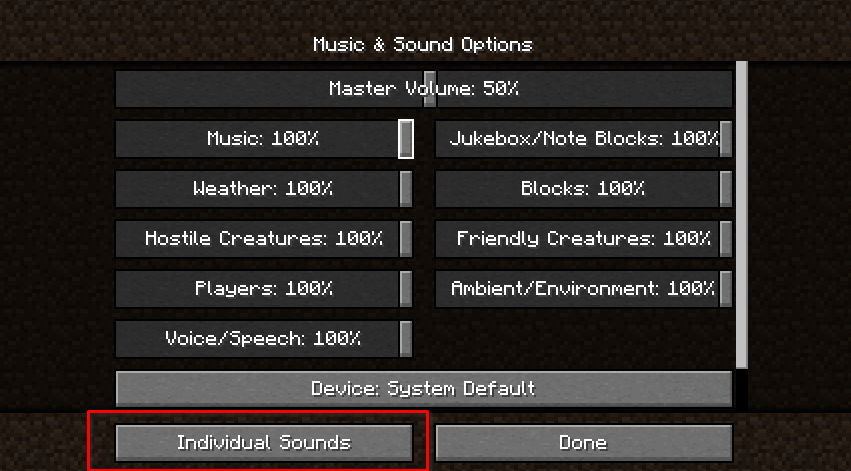 Original Sounds Screen