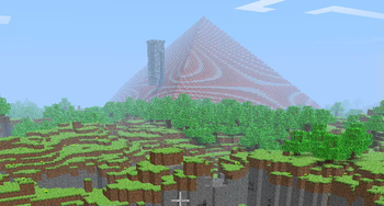 Brick Pyramid and a Ruined Tower