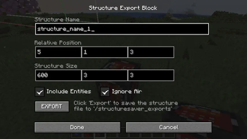 Structure Export Block