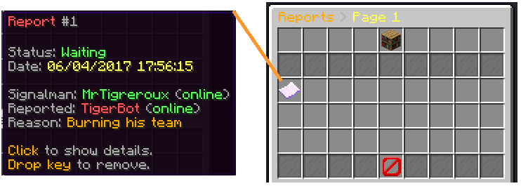 Reports menu