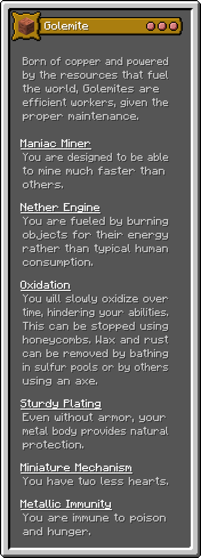 Golemite Power List