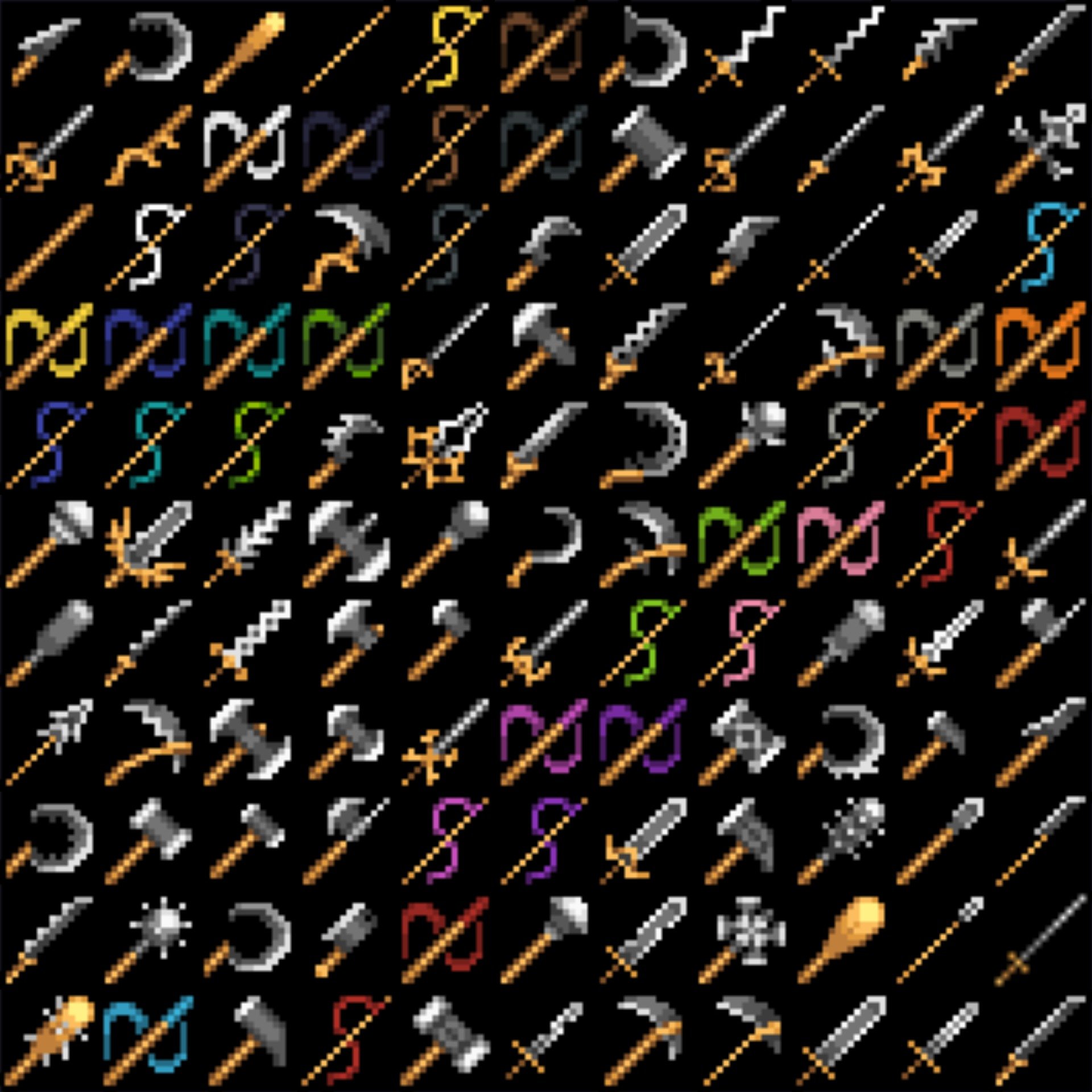 All the weapons so far