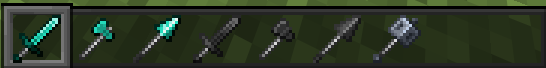 All the items on the hotbar