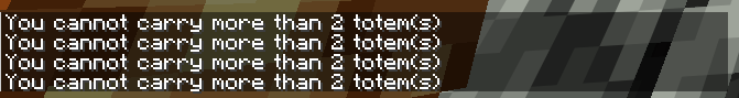 Totem limit message