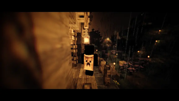 At night