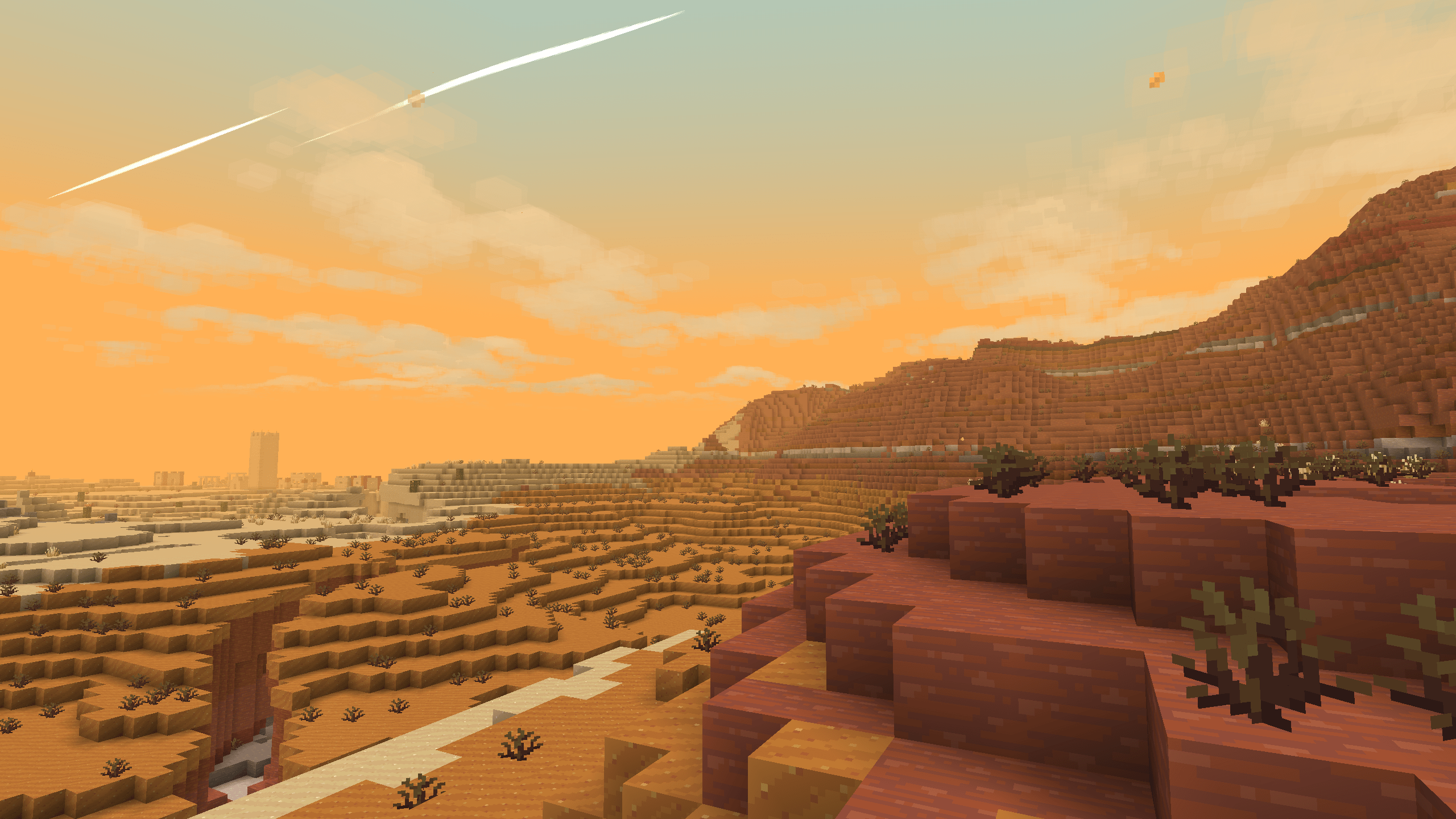 Badlands and a desert in the same picture