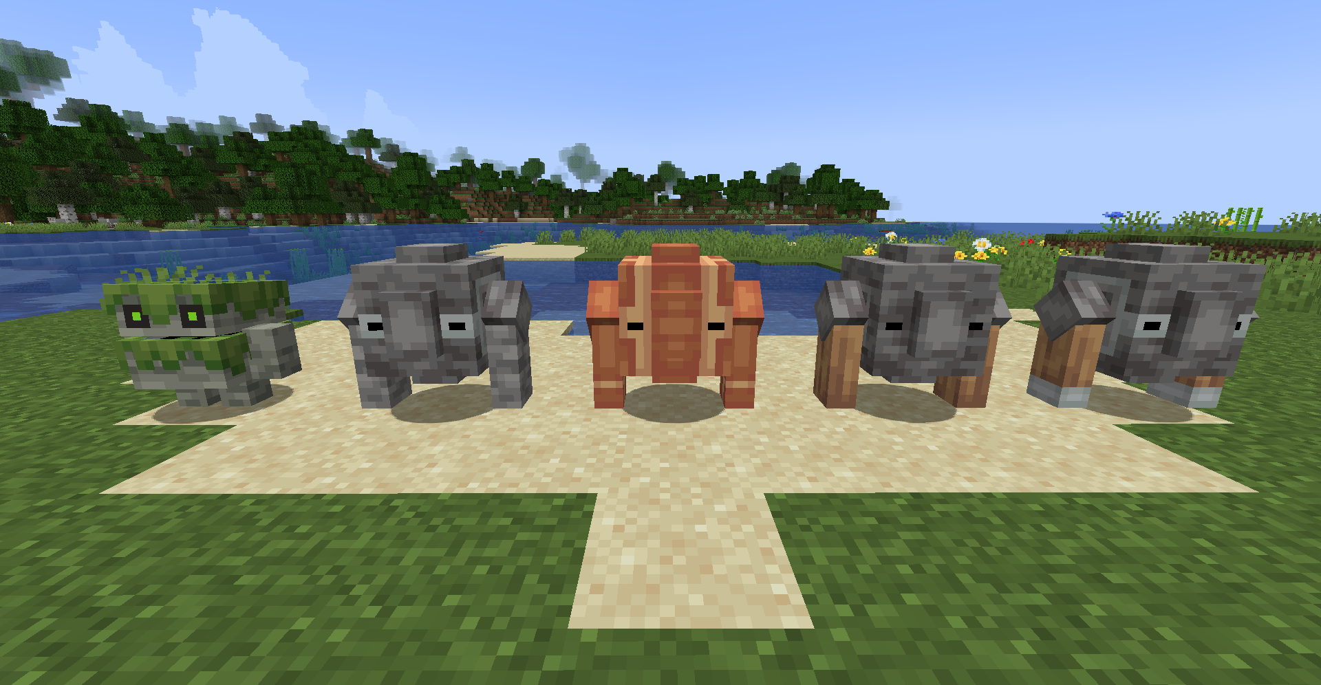 Grindstone and Mossy Golems