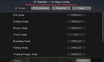 in-game read only menu