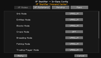 in-game menu