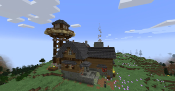 Observation Tower next to a Visitors Center Cabin