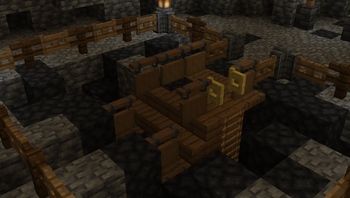 Cobbled bedrock in a mine