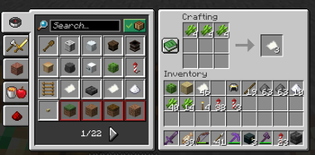 And of course, you can place items to craft the recipe!