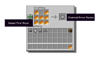 "Fire" block and Chainmail armor recipe added.  