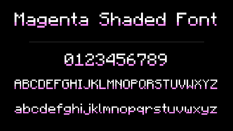Magenta Shaded Font