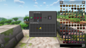 Grape juice in crafting table