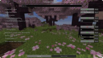 Mod Menu Config Page