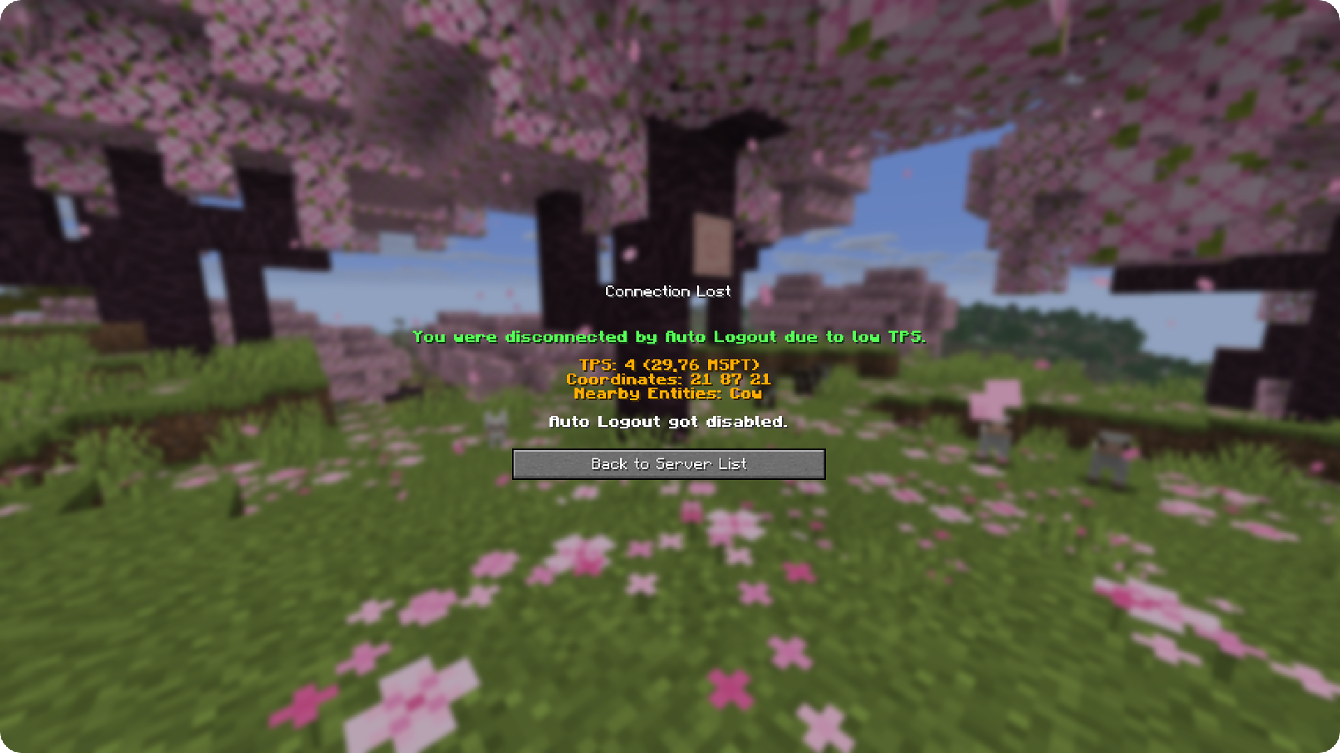 TPS Disconnect Screen