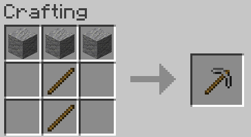 Andesite ➜ Stone Pickaxe
