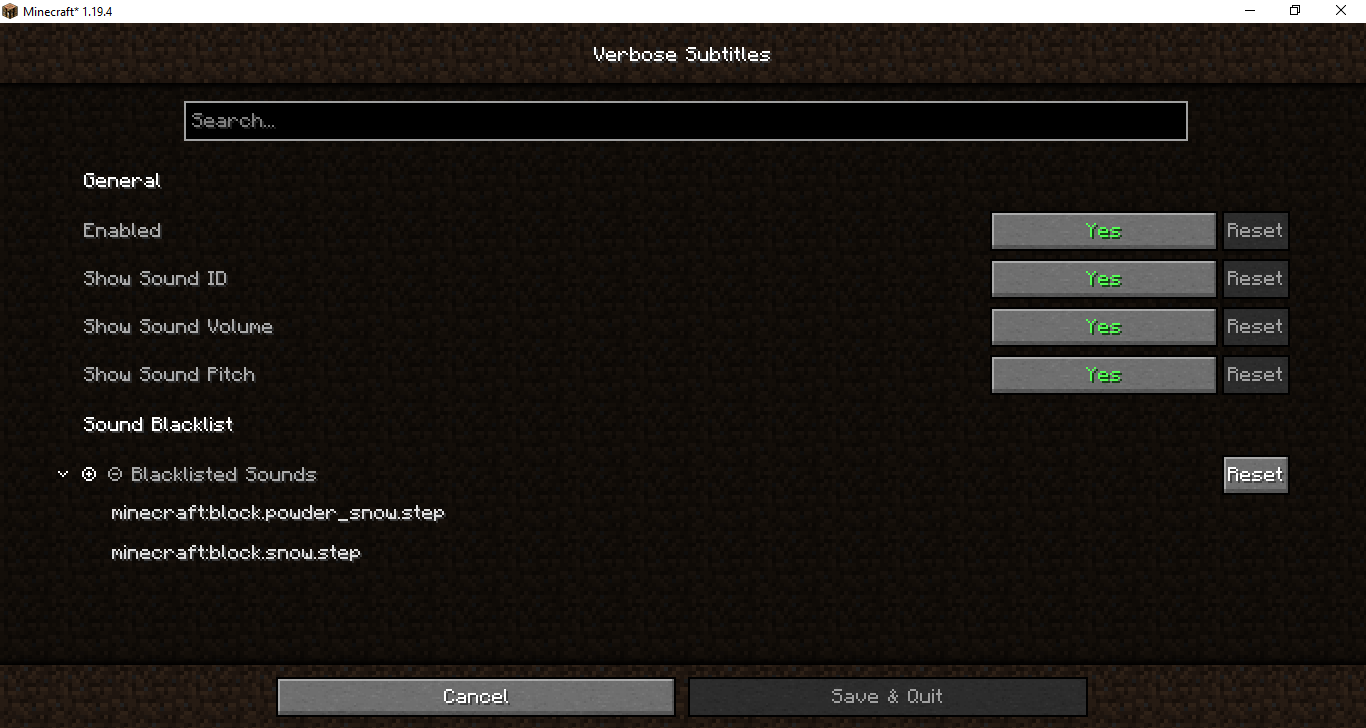 Mod Menu Config Screen (v1.3.0)