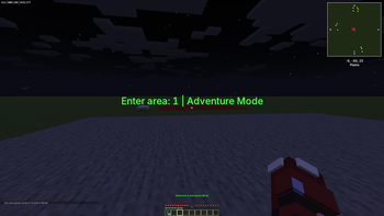 When entering the defined area (game mode upon entry can be free