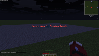 When leaving the defined area (game mode upon exit can be freely