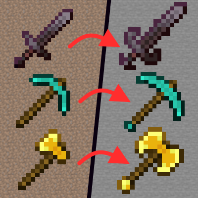 I made a resource pack that lets you rename your swords/axes into