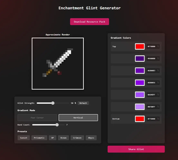 Make your own enchantment glint on my website!