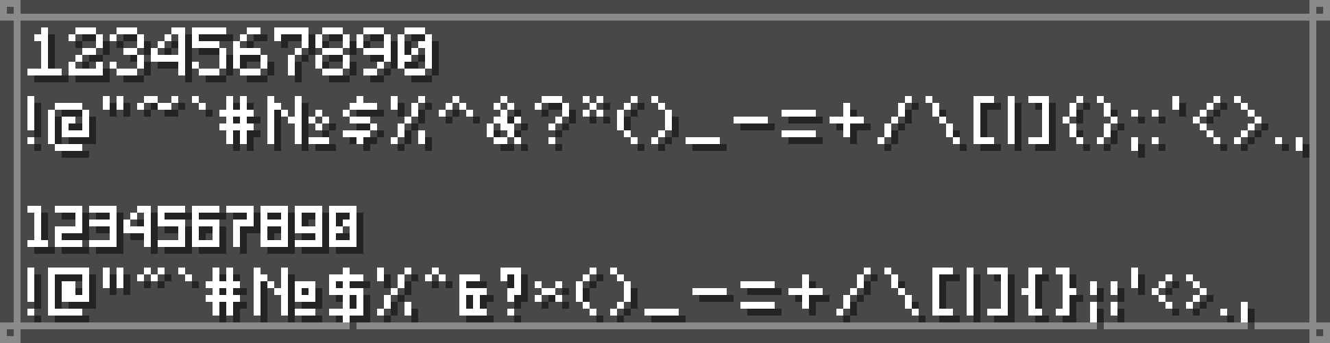 Comparison of misc symbols
