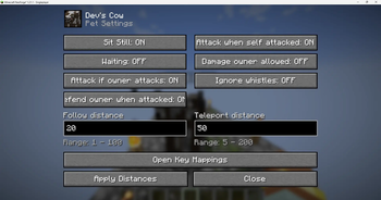 Pet Settings UI