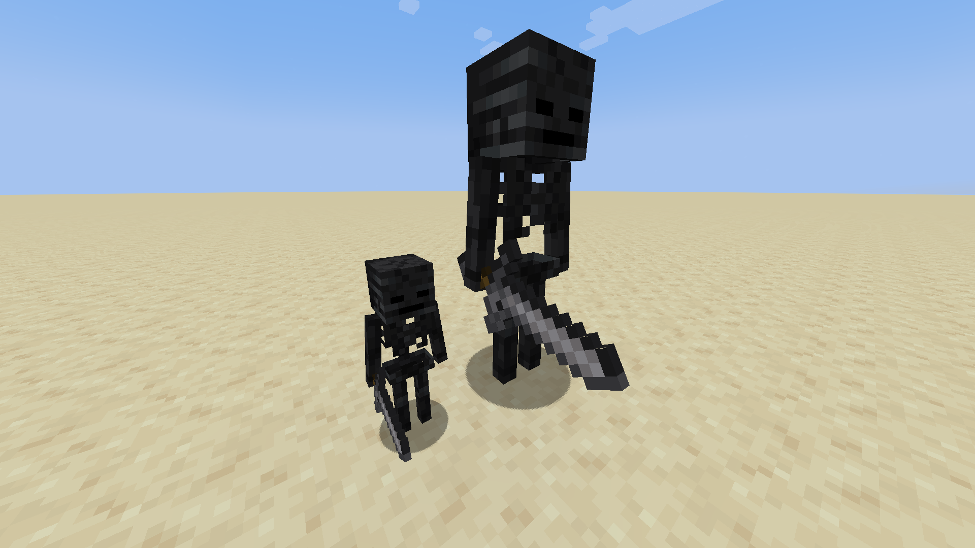 Baby Wither Skeleton and Wither Skeleton