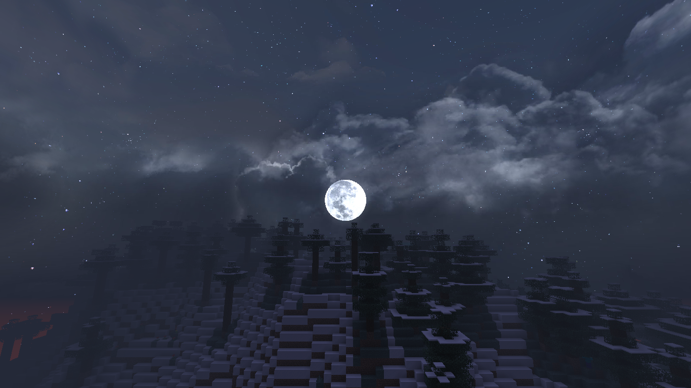 A full moon in the snow