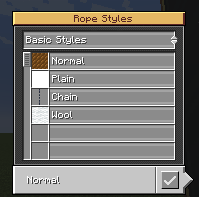 Rope Styler Menu