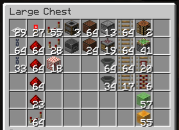 Redstone chest sorted in columns