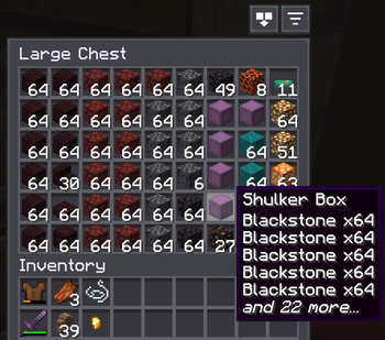Shulkers are read and sorted