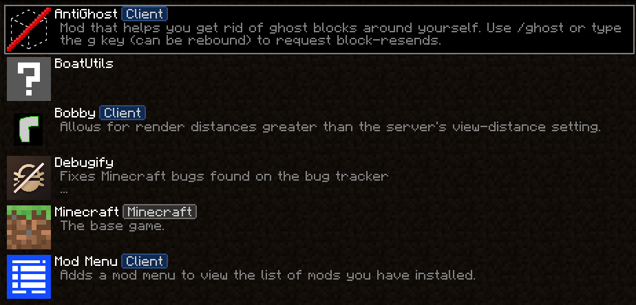 mod list part 1