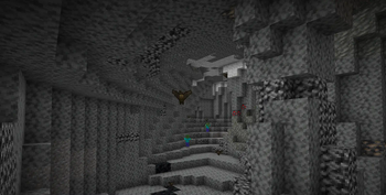 A gray cave deep underground