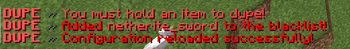 Advanced Dupe Command Messages